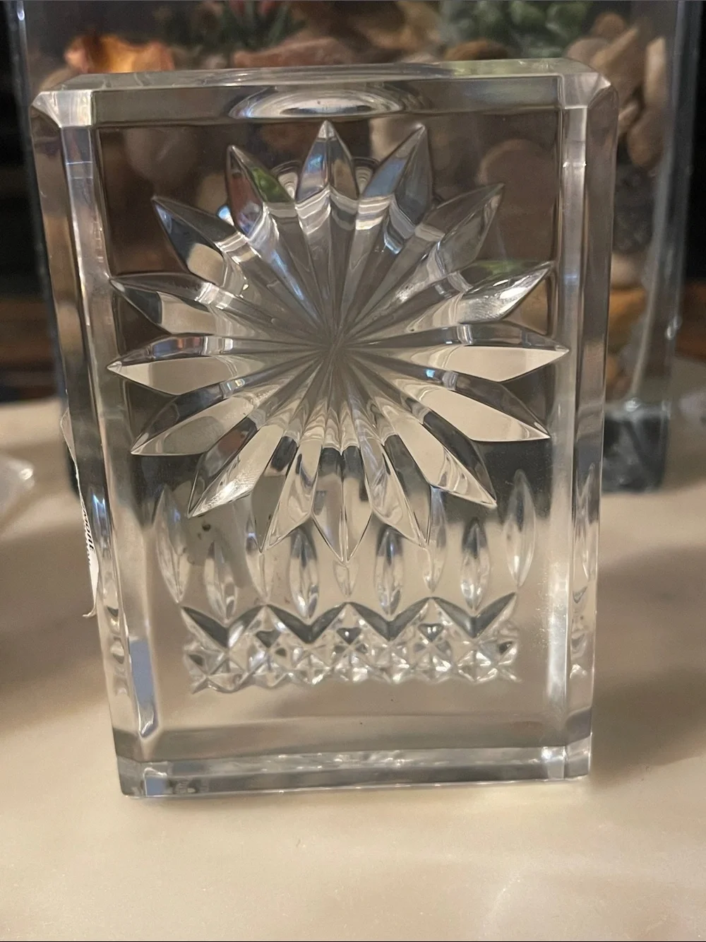 Waterford Clear Crystal Mantel Clock with Gold Trim